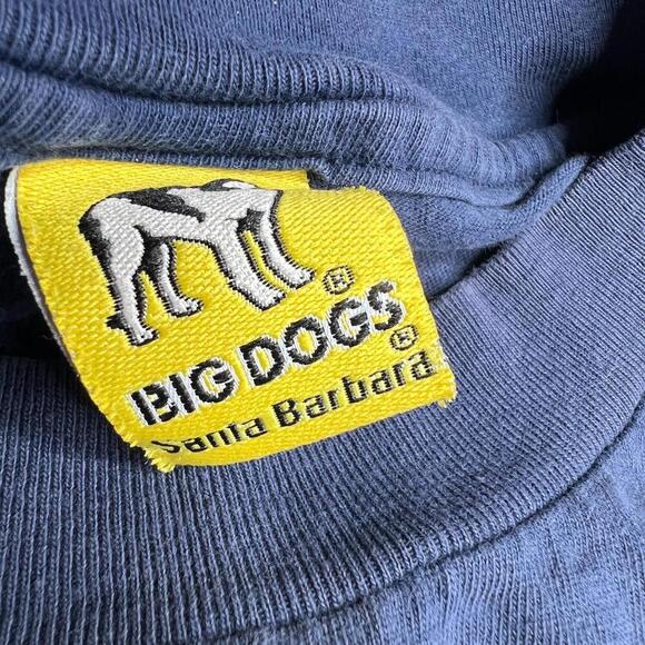 Vintage 1999 Big Dogs T-Shirt Blue Large Made in Mexico Dog Mom Graphic Tee USA - Picture 4 of 7